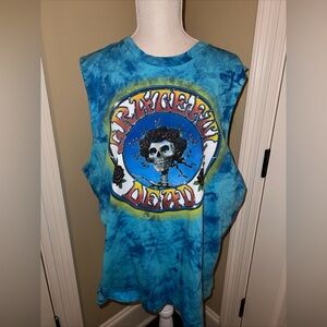 Grateful Dead BLUE Tie Dye Tank Top Size XL Rock Clothing BAND CONCERT T SHIRT